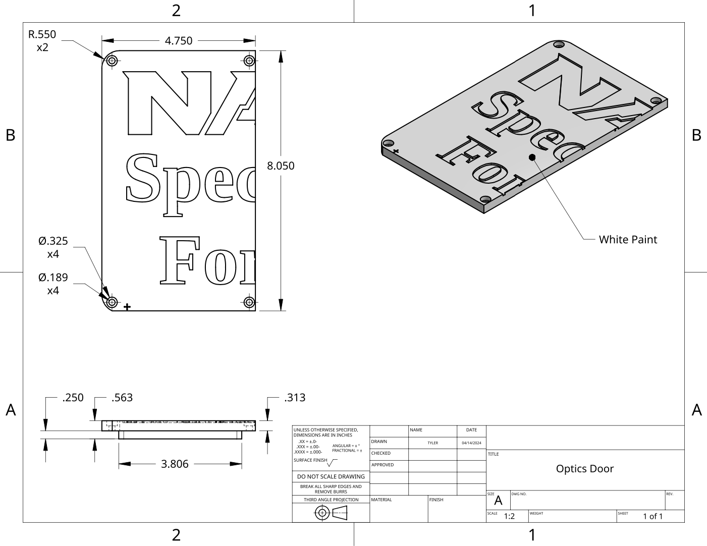 Door for Optic Side of the Enclosure